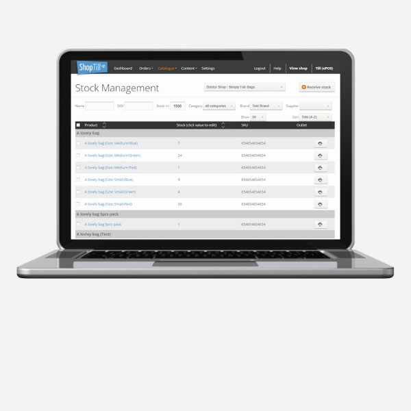 ShopTill-e stock management software